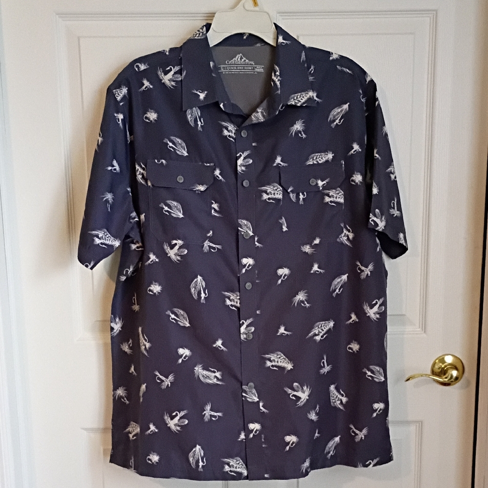 Croft & Barrow Navy Blue Casual Button Down Shirt